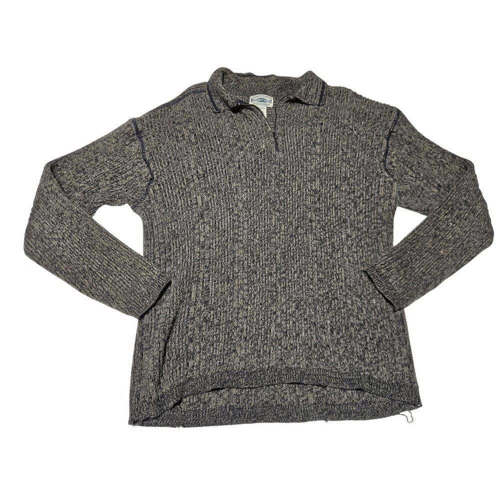 Vintage County Seat Sweater Marled Brown Cotton Blend‎ Men's L Pullover